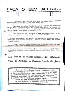Panfleto Doacoes para Obra de Construcao do Santuario