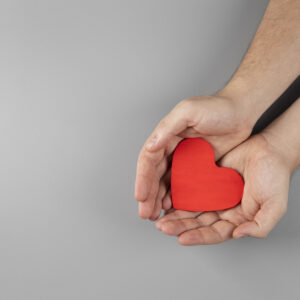 close up hands holding heart